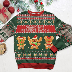 Personalized Gifts For Grandma Ugly Sweater, Cute Cartoon Gingerbread Character 01NAQN170824 - Ugly Christmas Sweater - GoDuckee