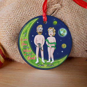 Personalized Gifts For Couple Ornament 05totn120724hg Funny Cartoon Couple - Ornament - GoDuckee