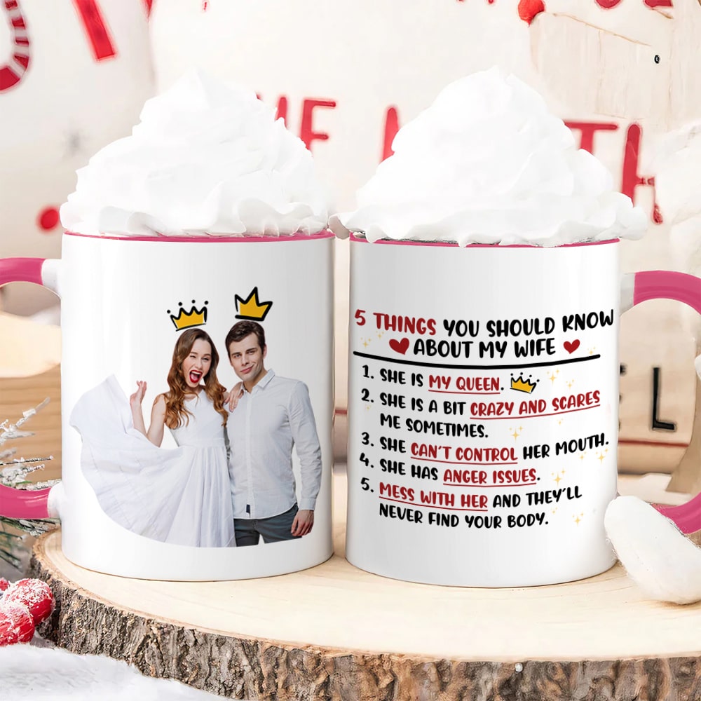 Couple, 5 Things You Should Know About My Wife, Personalized Mug, Valentine Gift, Couple Gift - Coffee Mug - GoDuckee