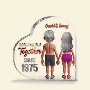 Personalized Funny Gifts For Old Couple Heart Plaque 03ohtn090725 - Shaped Plaques - GoDuckee
