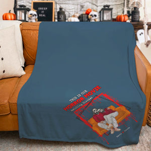 Couple, Horror Couple Watching Movie Together, Personalized Blanket, Halloween Gifts For Couple, 01NAPO290823PA - Blanket - GoDuckee