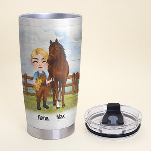 I Was Feeding My Horse Treats - Personalized Tumbler - Gift For Horse Lovers - Tumbler Cup - GoDuckee