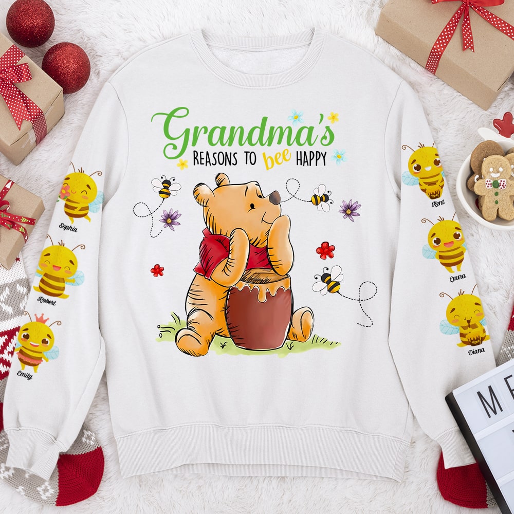 Grandma's Reasons To Bee Happy-Personalized Shirt 3DAP-04naqn270923 - AOP Products - GoDuckee