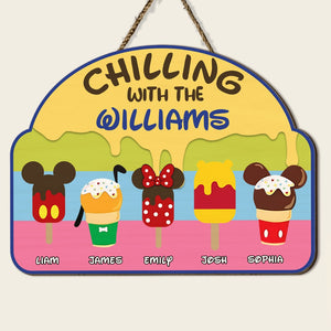 Personalized Gifts For Ice Cream family Wood Sign 03napu040724 - Wood Sign - GoDuckee