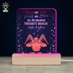 Couple, All My Naughty Thoughts Involve Me and You, Personalized Led Light, Couple Gifts - Led Night Light - GoDuckee