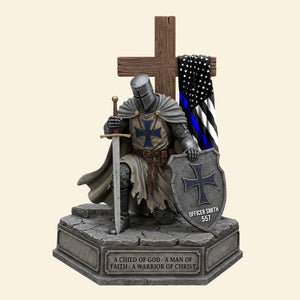 Knight Templar Kneeling Under God Plaque Personalized Gifts For Police 03qhtn170525 - Shaped Plaques - GoDuckee
