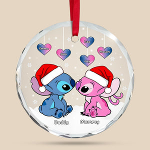 Personalized Gifts For Family Christmas Ornament 04xqmh051024 Cartoon Characters Kissing - Ornament - GoDuckee