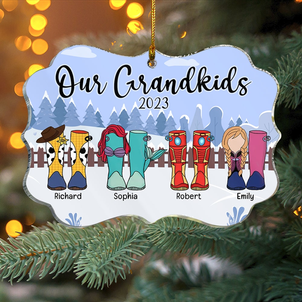 Our Grandkids 2023-Personalized Medallion Acrylic Ornament PW-02naqn011123 - Ornament - GoDuckee