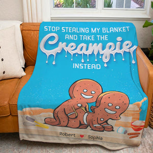 Stop Stealing My Blanket-Personalized Blanket-Couple Gift- Naughty Couple Blanket - Blanket - GoDuckee