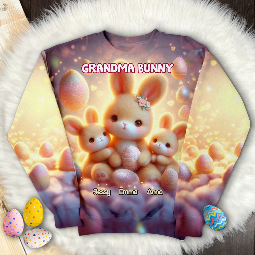 Personalized Easter Gifts For Grandma Shirt 01tglu080225 Grandma Bunny - AOP Products - GoDuckee