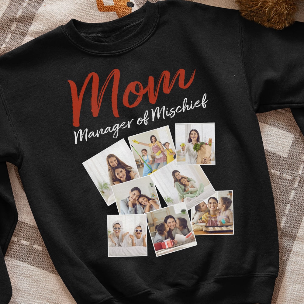 Mom Manager Of Mischief, Custom Photo Mother Shirt, Gift For Mother, 05KAPO261223 - Shirts - GoDuckee