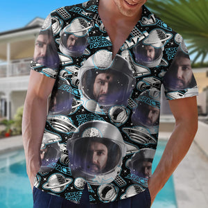 Custom Astronaut Face Image Personalized Hawaiian Shirt 02ACPO300623 - Hawaiian Shirts - GoDuckee