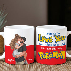 I Promise To Love You Even When We're Old-Personalized White Edge-to-edge mug-Couple Gift-03ohpo261223da - Coffee Mug - GoDuckee