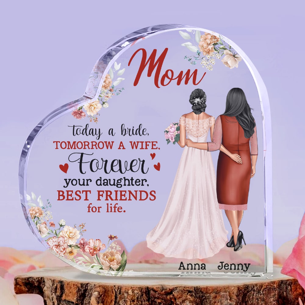 Sentimental Gift from Mother to Daughter on Wedding Day, Today A Bride, Tomorrow A Wife, Forever Your Daughter, Personalized Plaque, Gift For Daughter - Decorative Plaques - GoDuckee