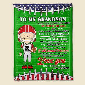 Personalized American Football Blanket Gift For Child/Gift For Football Lover - Blanket - GoDuckee