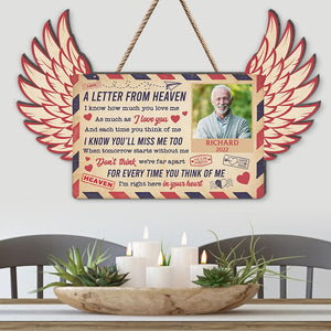 A Letter From Heaven I'm Right Here In Your Heart- Personalized Wood Sign- Heaven Gift - Wood Sign - GoDuckee