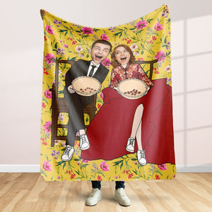 Funny Couple - Custom Photo Blanket For Couple- Best Valentine's Day Gifts - Blanket - GoDuckee