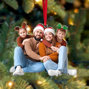 Family -Custom Photo Acrylic Ornament- Gift For Christmas- Christmas Ornament - Ornament - GoDuckee