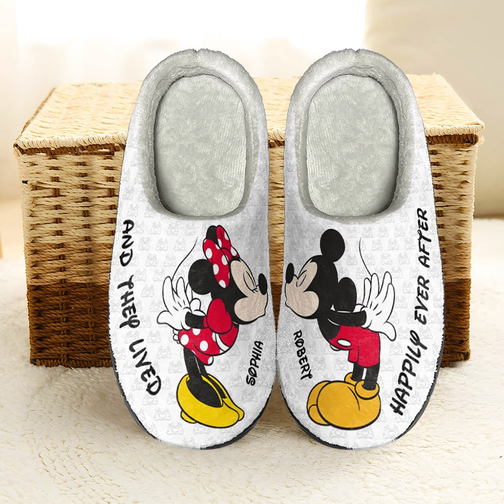 Couple, And They Lived Happily Ever After, Personalized Home Slippers, Christmas Gifts For Couple, 02QHQN191023, 211123 - Shoes - GoDuckee