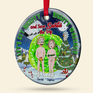 Personalized Gifts For Couple Ornament 01katn200724hg Funny Cartoon Couple - Ornament - GoDuckee