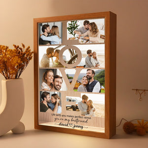 Life With You Makes Perfect Sense, Custom Photo Picture Frame Light Box, Valentine Gift, Couple Gift, 01NAPO291223 - - GoDuckee