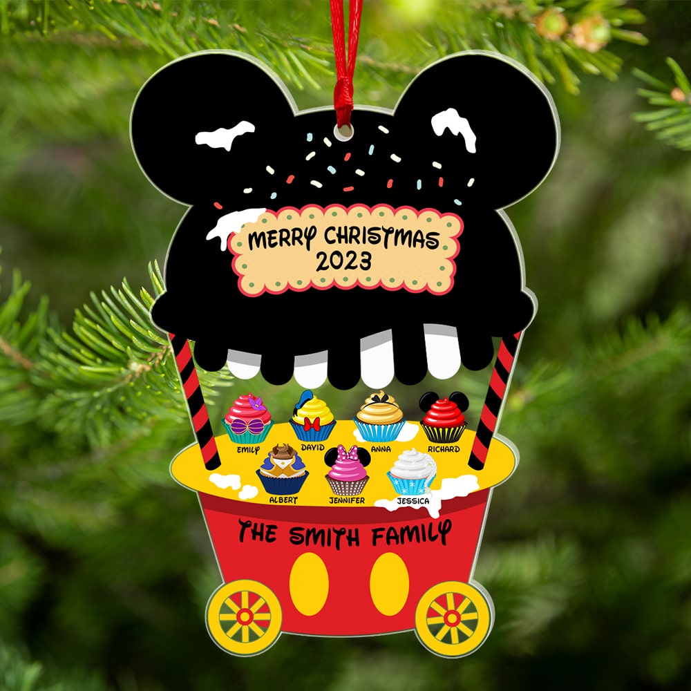 Merry Christmas 2023-Personalized Acrylic Ornament- Gift For Family- Christmas Gift- Family Cupcake Ornament-PW17-AONMT-03toqn241023qn - Ornament - GoDuckee