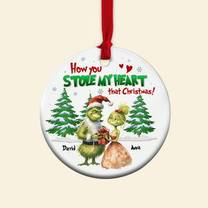 How You Stole My Heart That Christmas, Personalized Couple Ornament, 01HTTN080923, Couple Gift - Ornament - GoDuckee