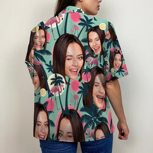 Custom Face Image Personalized Hawaiian Shirt Coconut Tree 03ACPO240623 - Hawaiian Shirts - GoDuckee