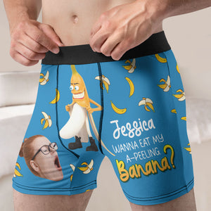 Custom Photo Gifts For Husband Boxers My A-Peeling Banana - Boxers & Briefs - GoDuckee