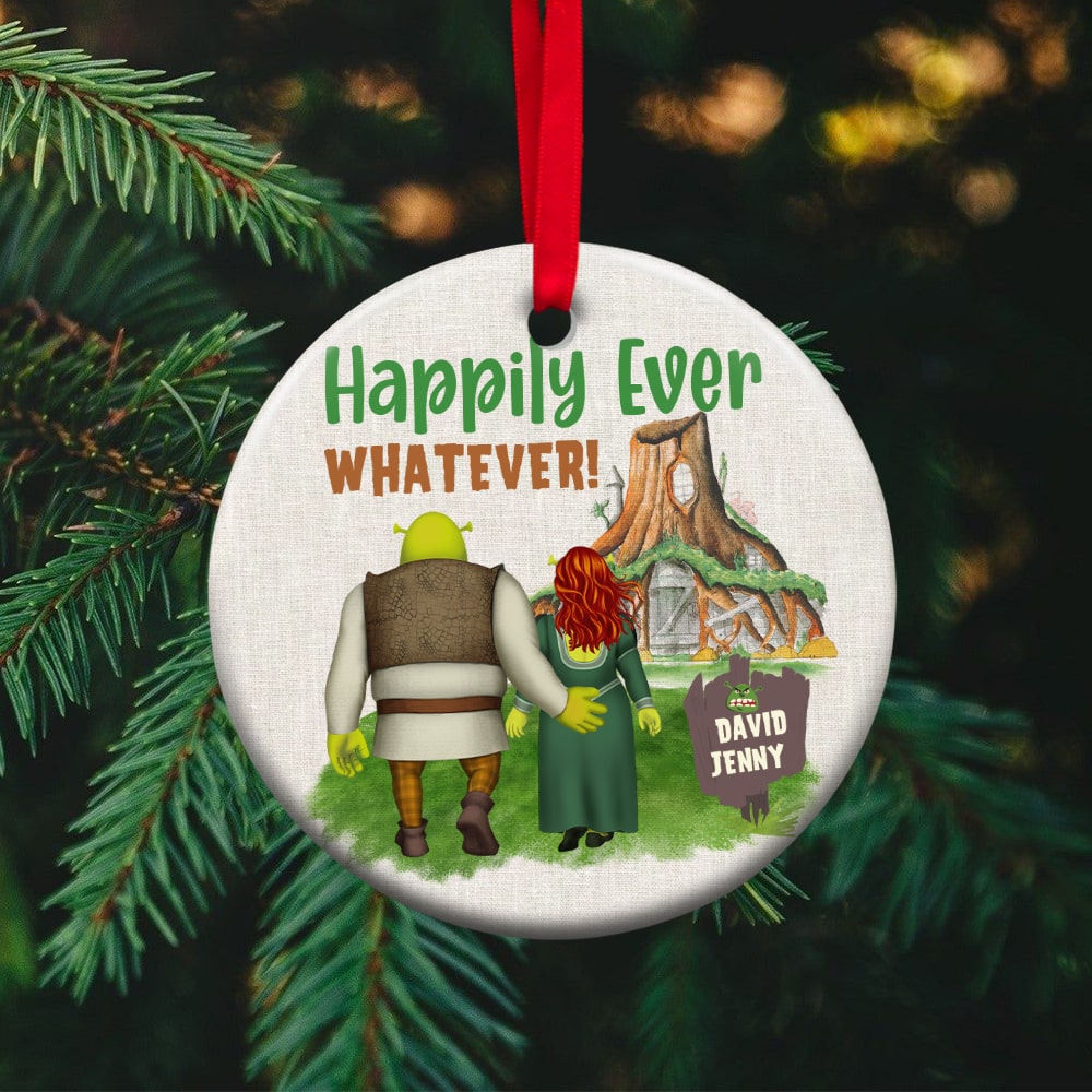 Happily Ever Whatever, Personalized 05QHTN161023HH Ornament, Christmas Gift For Couple - Ornament - GoDuckee