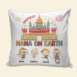 Nana and Mama, Happiest Nana on Earth, Personalized Pillow, Gift For Mother, 03DNTN060423HH - Pillow - GoDuckee