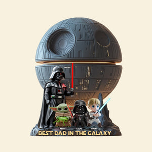 Personalized Gifts For Dad Acrylic Plaque, Best Dad In The Galaxy 02qhtn100425 - Shaped Plaques - GoDuckee