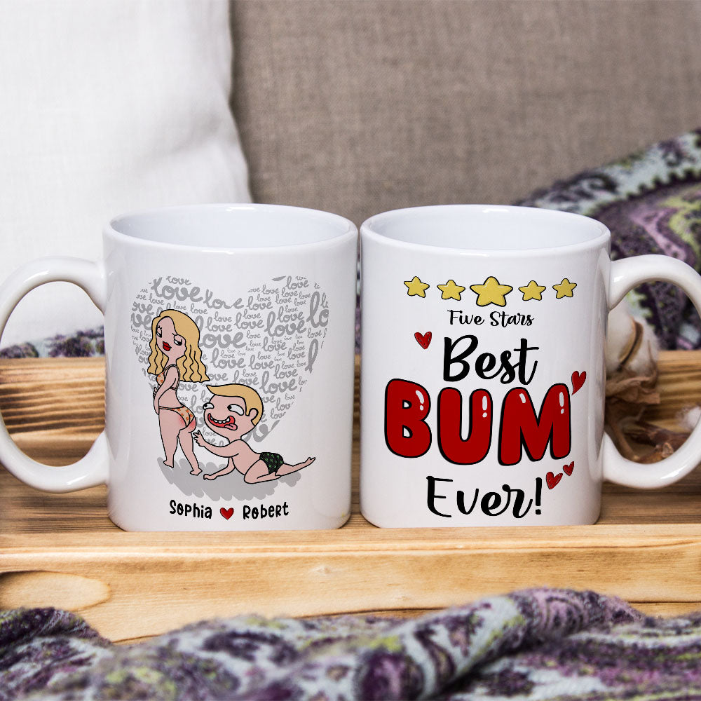 Best Bum Ever, Personalized Couple Mug, Gift For Couple - Coffee Mug - GoDuckee