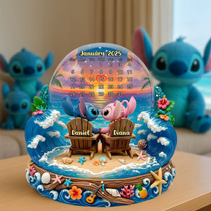 Cartoon Beach Couple Acrylic Plaque Personalized Gifts 02tolu260625 - Shaped Plaques - GoDuckee