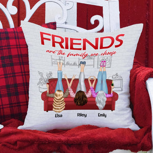 Friends Are The Family, Personalized Pillow, Gifts For Friends - Pillow - GoDuckee
