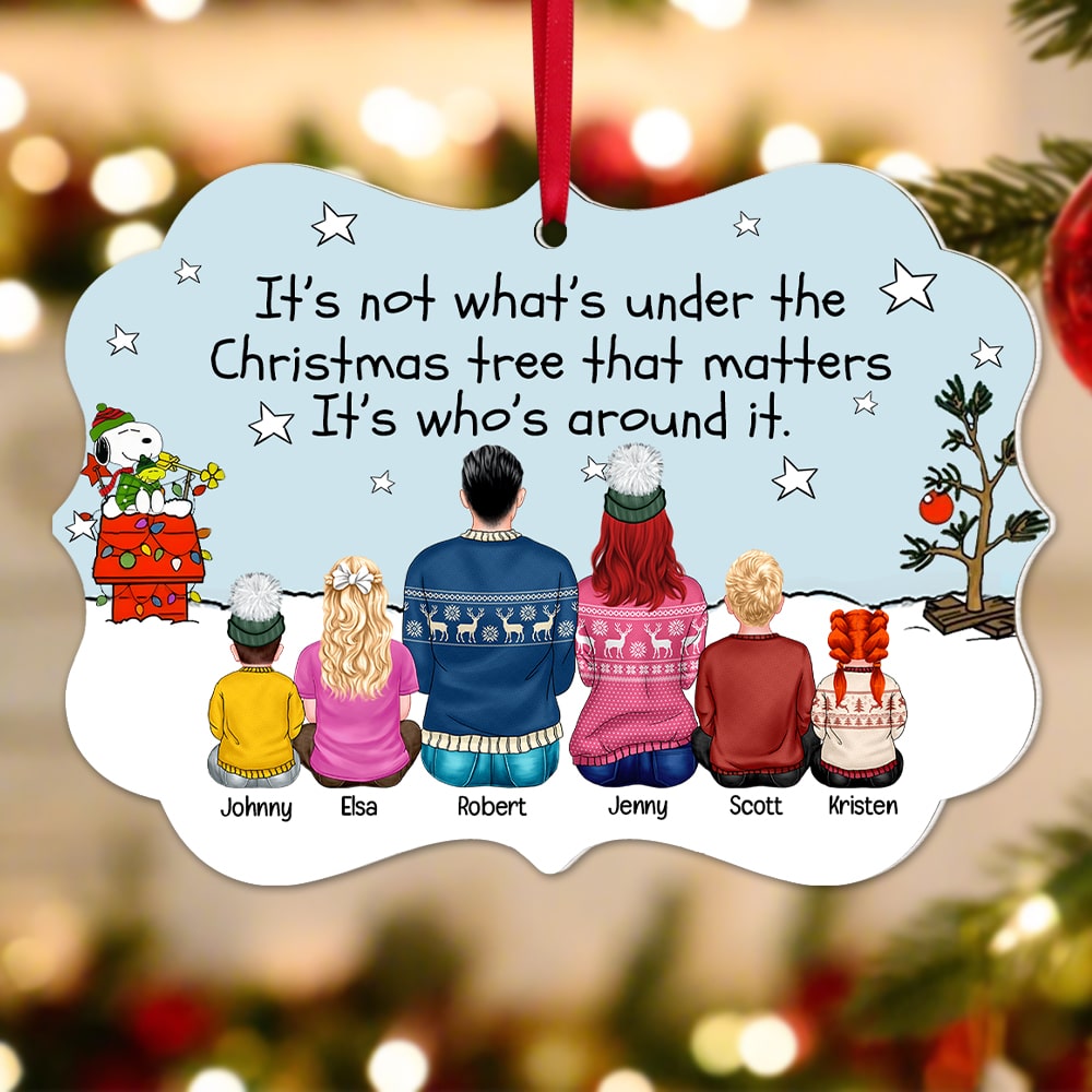 Family, Under the Christmas Tree, Personalized Ornament, Christmas Gifts For Family - Ornament - GoDuckee