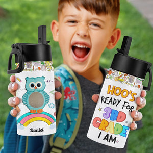 Hoo's Ready For Grade, Personalized Kid Tumbler, Gift For Kid - Kid Tumbler - GoDuckee