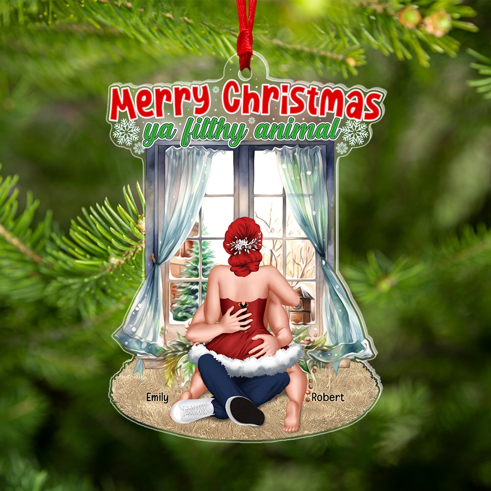 Merry Christmas-Personalized Acrylic Ornament- Gift For Christmas- Couple Gift - Ornament - GoDuckee