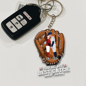 Baseball Couple, You're My Best Match, Personalized Keychain, Valentine Gifts, Couple Gifts - Keychains - GoDuckee
