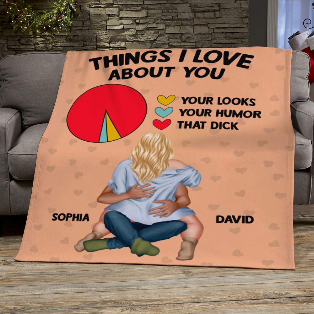 Things I Love About You, Personalized Blanket, Valentine Gifts, Couple Gifts - Blanket - GoDuckee