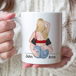 All Because Two People Swipped Right, Personalized Mug, Gift For Couple - Coffee Mug - GoDuckee