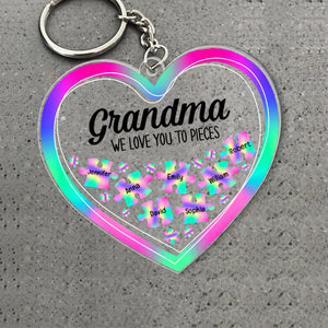 Grandma We Love You To Pieces- Personalized Keychain- Gift For Grandma/ Gift For Family- Grandma Keychain - Keychains - GoDuckee