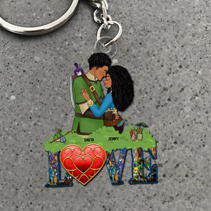 Personalized Gifts For Couple Keychain 03qhtn061224hg Couple Playing Game Together - Keychains - GoDuckee