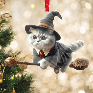 Personalized Gifts For Cat Lovers Acrylic Ornament Wizard Cat 02acdt250824 - Ornament - GoDuckee