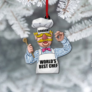 Best Chef In The World, Personalized Ornament, Chritsmas Gifts For Chef, 06NAPO180923 - Ornament - GoDuckee