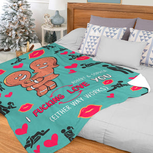 Personalized Blanket - Naughty Gingerbread Couple Blanket - Christmas Gift For Couple - 01NAPO171123DA - Blanket - GoDuckee