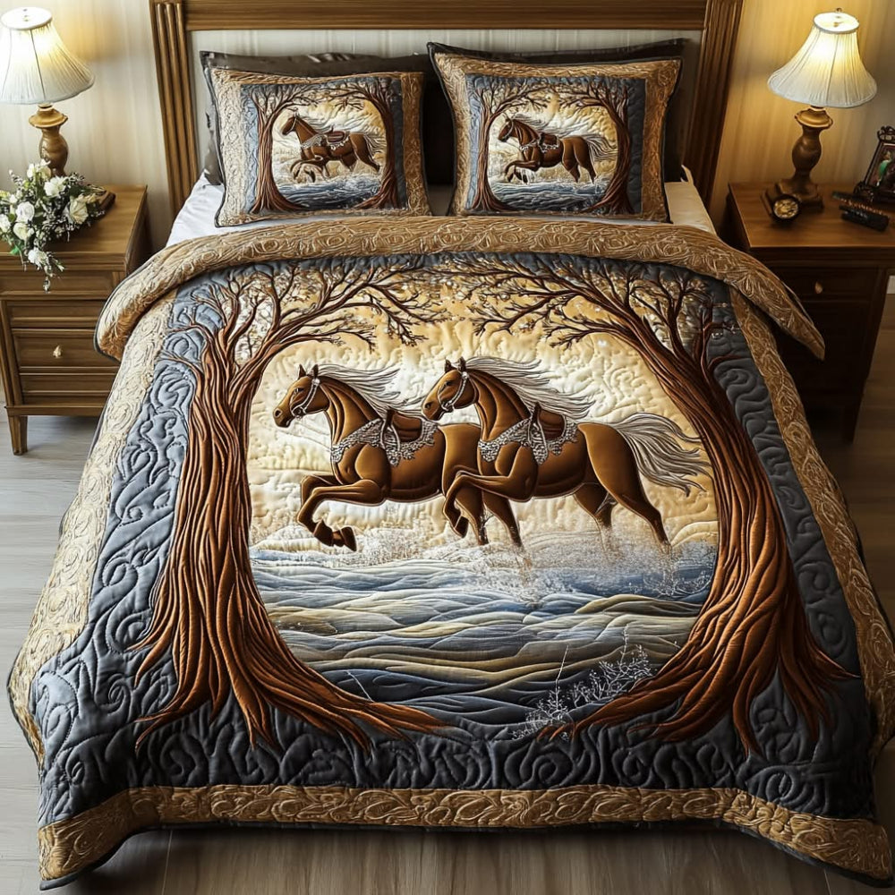 Gifts For Horse Lovers Quilt Bed Set Mystic Rider - Blanket - GoDuckee