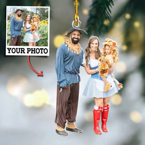 Custom Photo Gifts For Family, Upload Family Funny Cosplay Photo Christmas Ornament 35pgvp140924 - Ornament - GoDuckee