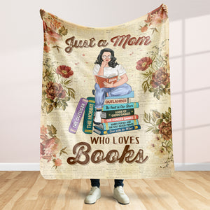 Just A Mom Who Loves Books- Gift For Mother- Personalized Blanket- Mother's Day Blanket - Blanket - GoDuckee