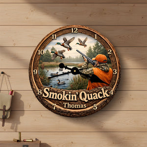 Duck Hunting Wall Clock Personalized Gifts For Hunters 01HUDT231225 - Hanging Wall Clock - GoDuckee